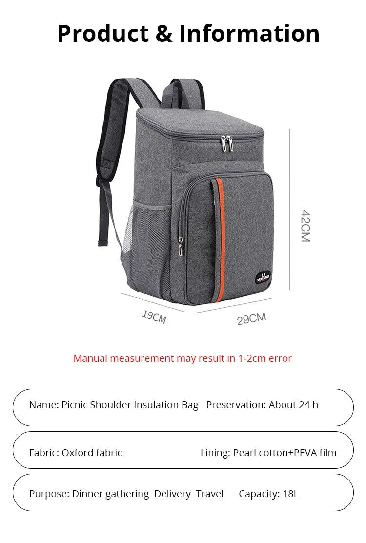 Multifunctional Shoulder Insulation Bag — Outdoor Picnic Cooler Backpack, Leak-Proof Ice Bag for Travel & Fresh-Keeping