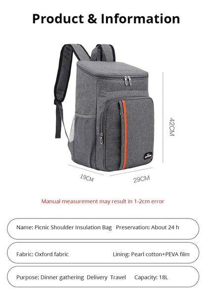 Multifunctional Shoulder Insulation Bag — Outdoor Picnic Cooler Backpack, Leak-Proof Ice Bag for Travel & Fresh-Keeping