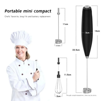 Powerful Electric Milk Frother — Handheld Mini Whisk for Coffee, Latte & Cappuccino, Kitchen & Household Tool