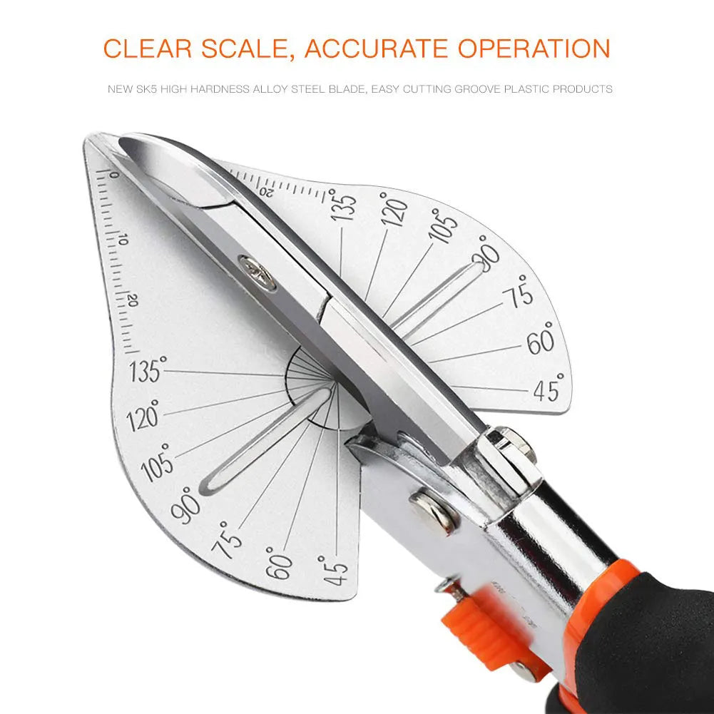 Multifunctional Angle Shear - 45-120 Degree Miter Cutter Hand Shear for PVC, PE Plastic Pipe - Ideal for Housework, Home Decor, and Plumbing