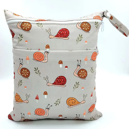 Sigzagor Wet & Dry Baby Diaper Bag – Waterproof Reusable Washable Nappy Bag with Double Zippers