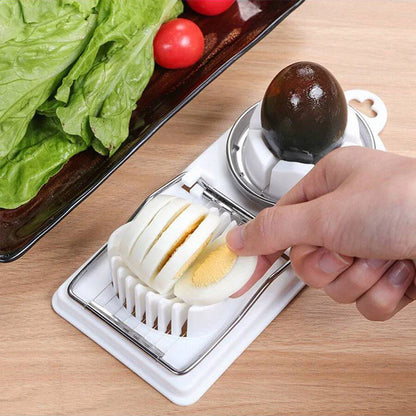 Multifunctional 2-in-1 Egg Cutter — PP Base with Stainless Steel Wire, High-Quality Hanging Kitchen Tool