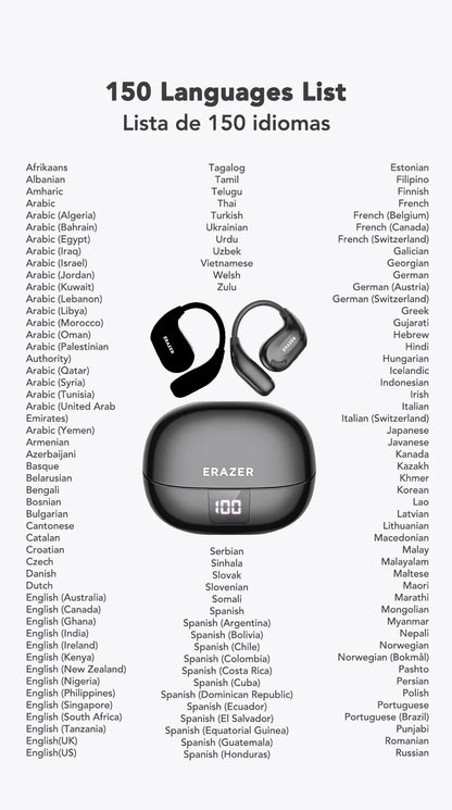 ERAZER XT66PRO Bluetooth Earphones – ASMR Headsets, DIY App, AI Translator, Wireless Earbuds with 13-Hour Battery Life & Display