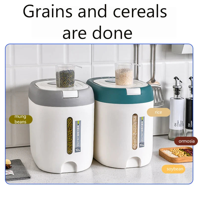 XIAOGUI 5KG/10KG Rice Dispenser - Kitchen Organizer & Storage Container, Cereal Jar for Home, Food Storage Box