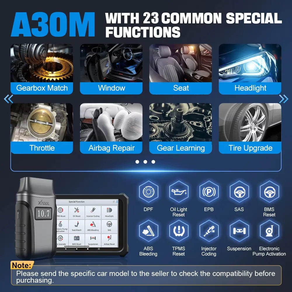XTOOL Anyscan A30M Bluetooth OBD2 Scanner – Car Diagnostic Tool, 23+ Reset Services, CANFD Protocol, Lifetime Free Updates