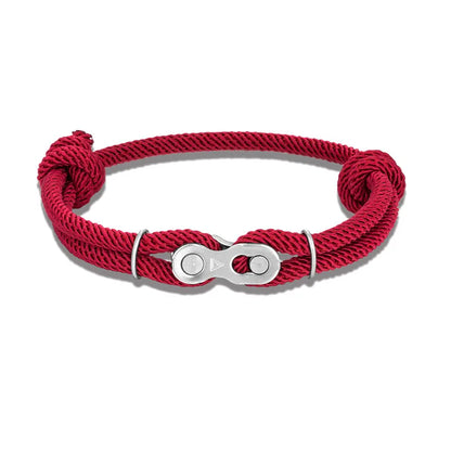 MKENDN Men’s Punk Bicycle Chain Rope Bracelet — Adjustable Nautical / Mountain Bike Magic Buckle