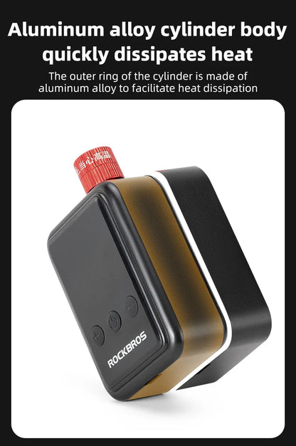 ROCKBROS 150 PSI Portable Bike Air Pump – Digital Tire Inflator, Rechargeable Mini Compressor