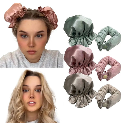 New Heatless Curling Rod - Silk Curls Soft Hair Rollers with Sleeping Headband - Lazy Hair Curlers Styling Tools