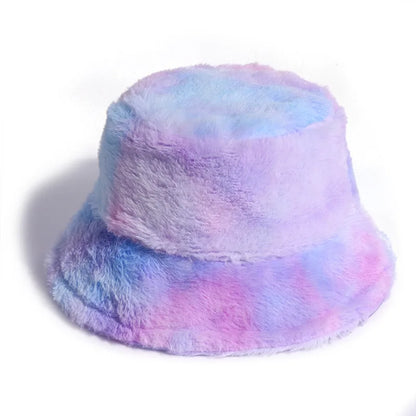 Women’s Winter Bucket Hat – Fashion Leopard Panama, Warm Vintage Faux Fur Fisherman Cap