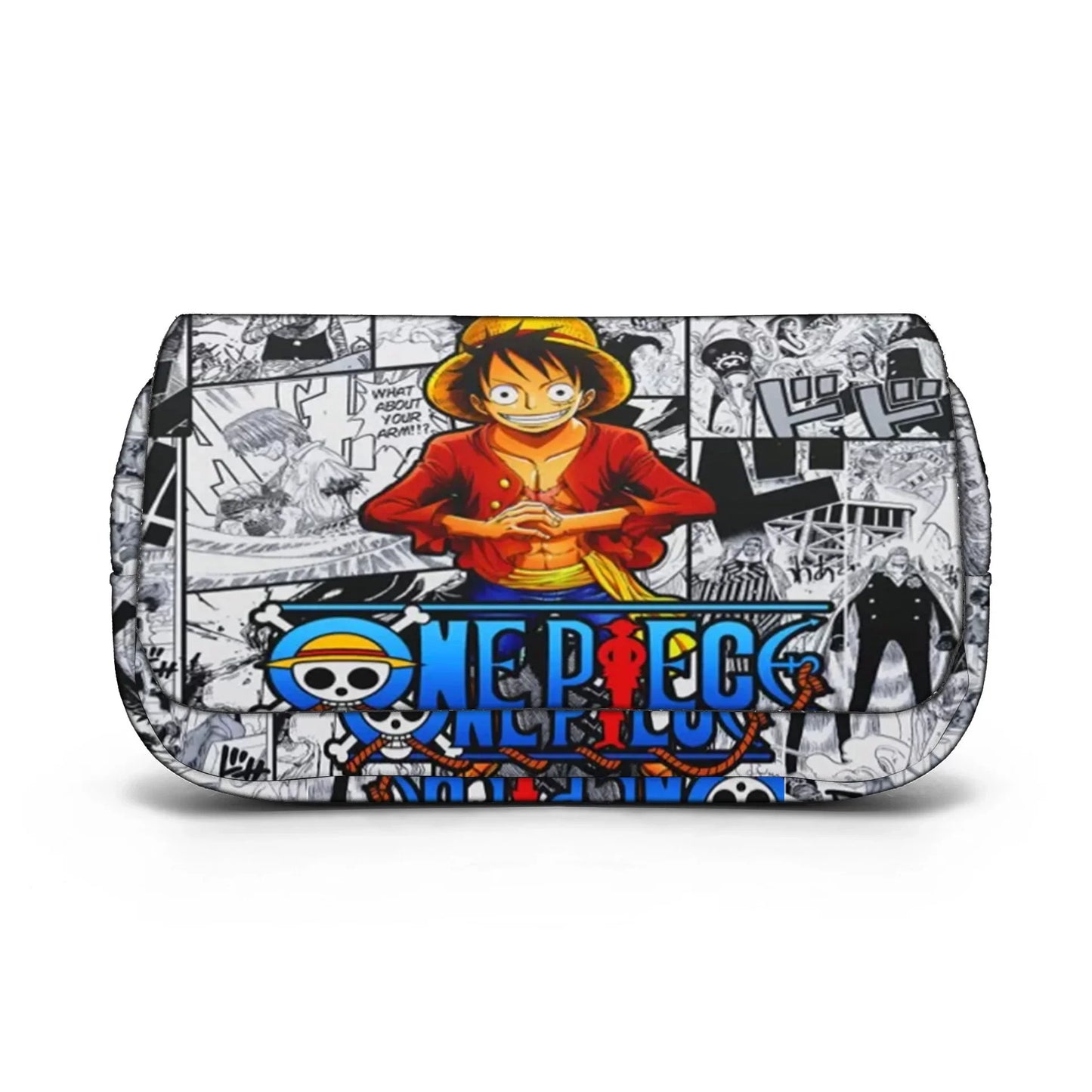One Piece Pencil Case – Large Capacity Anime Pen Bag with Luffy & Zoro Print for Students & Gifts