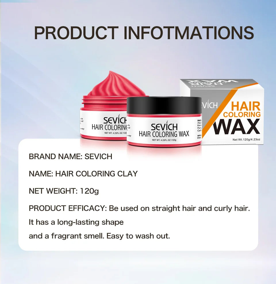 Temporary Hair Color Wax Kit – Washable Instant Hair Dye Cream for Men, Women & Kids, Party Cosplay, Blue, Purple, Red, Green