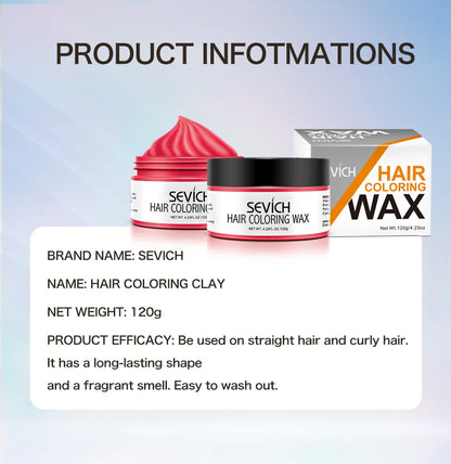 Temporary Hair Color Wax Kit – Washable Instant Hair Dye Cream for Men, Women & Kids, Party Cosplay, Blue, Purple, Red, Green