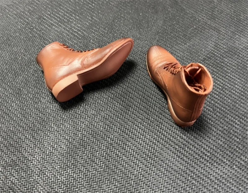 1/6 Scale Male Lace-Up Rubber Boots — Solid Soldier Shoes for 12'' Action Figures with Detachable Feet Dolls