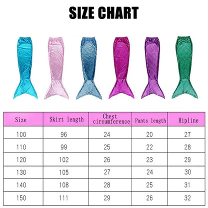 Cosplay Mermaid Tail Costume for Kids — Elastic Swimwear for Girls, Quick-Dry Swimming & Party Use