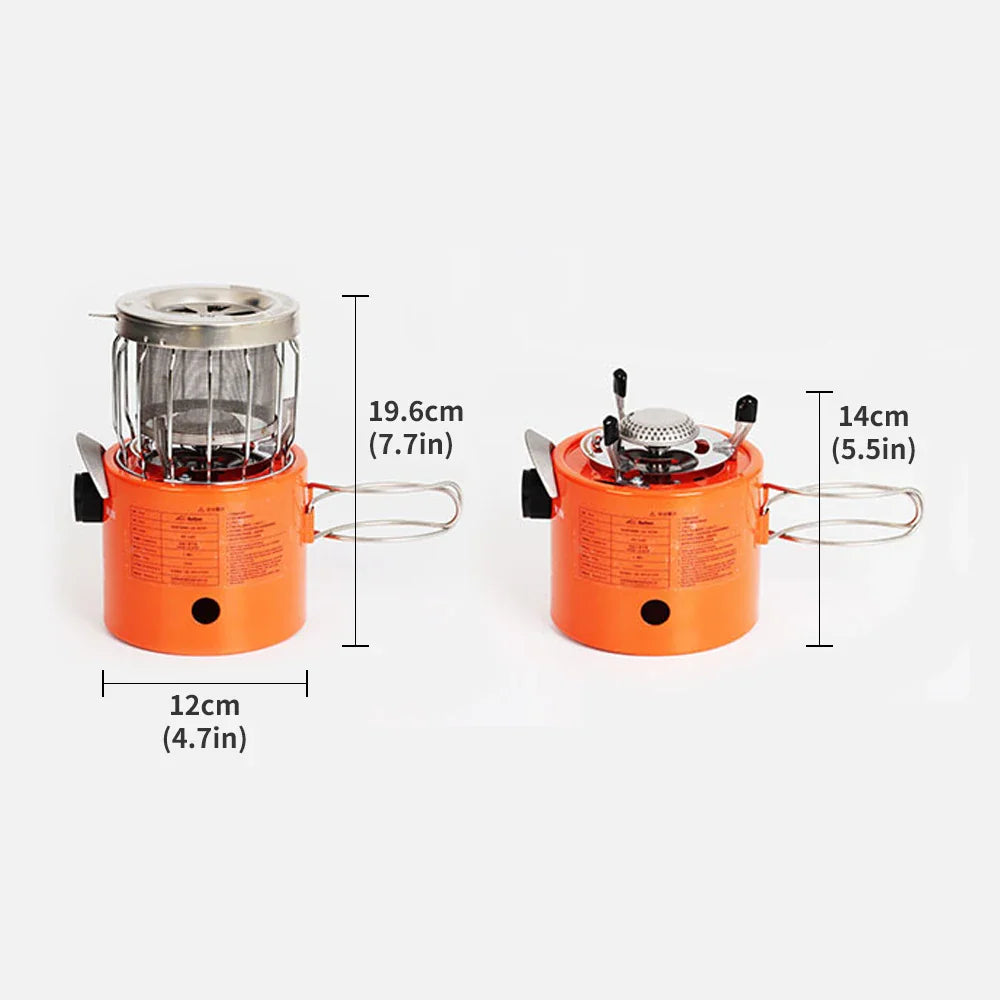 Portable 2000W Gas Heater & Stove – Outdoor Camping, Hiking, Tent & Ice Fishing Cooker with 1M Gas Pipe