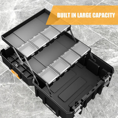 AIRAJ Stackable Modular Toolbox Set — Portable Combo ToolBox with Wheels for Space-Saving Storage & Easy Mobility