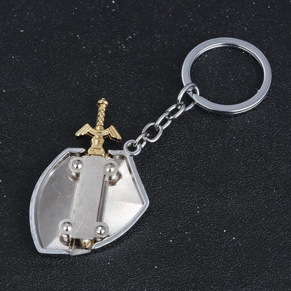 Zelda Hylian Shield & Master Sword Keychain – Cosplay Pendant Keyring for Fans