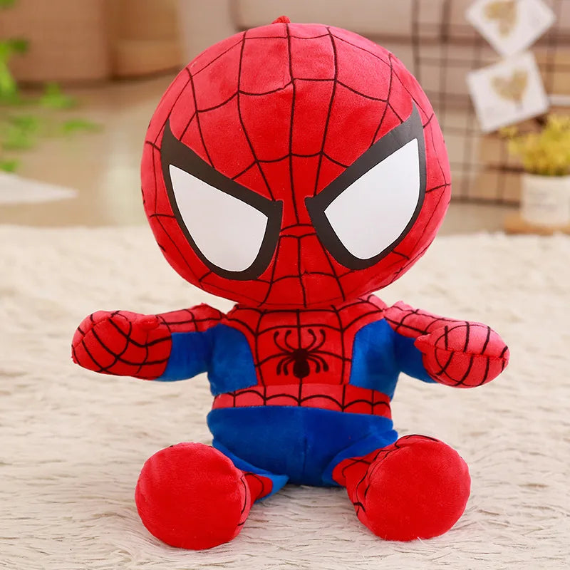 Big Cartoon Superhero Plushies — Captain America, Spider-Man & Iron Man Soft Stuffed Dolls for Kids Birthday Gifts