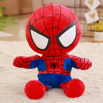 Big Cartoon Superhero Plushies — Captain America, Spider-Man & Iron Man Soft Stuffed Dolls for Kids Birthday Gifts