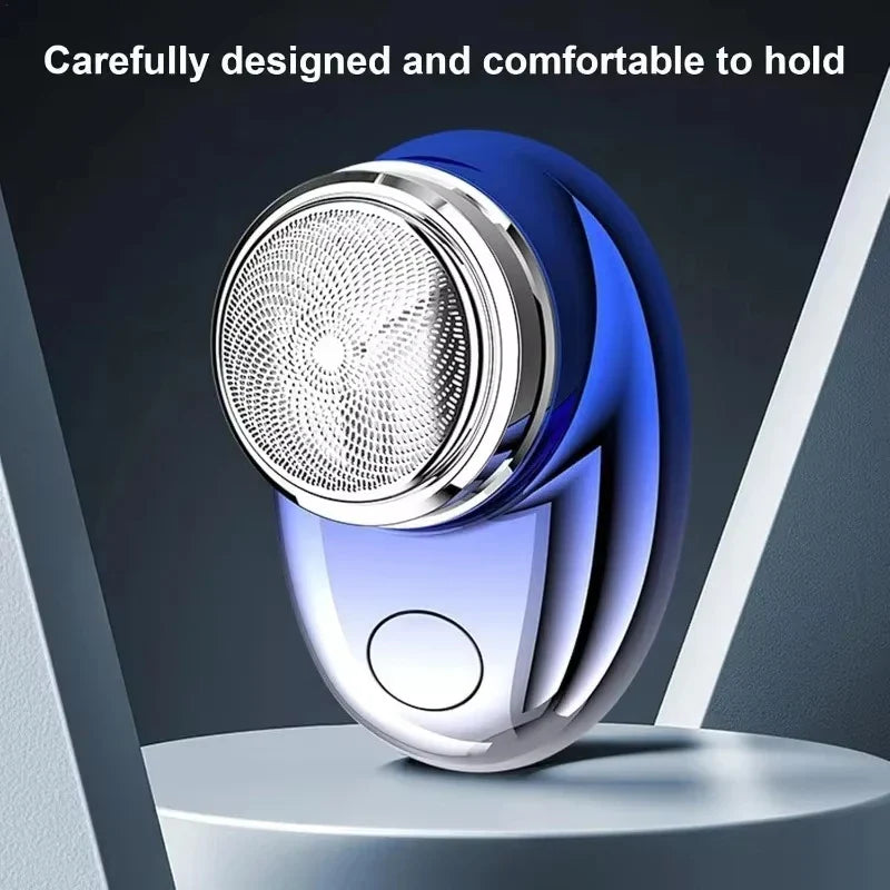 Waterproof Mini Electric Shaver – Portable Rechargeable Travel Beard & Facial Grooming Trimmer Tool