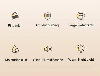 1300ML Air Humidifier – Double Spray Port Essential Oil Diffuser with USB & Light for Home and Office