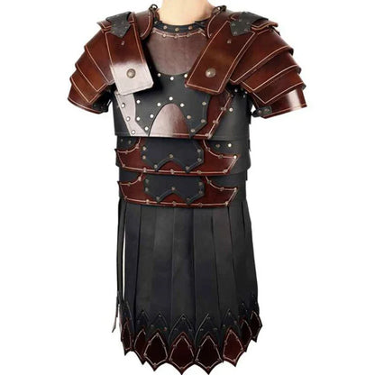 Medieval Greek & Roman Gladiator Armor – PU Leather Cuirass Shoulder & Chest Plate for Viking Warrior, Knight Cosplay & LARP Costume