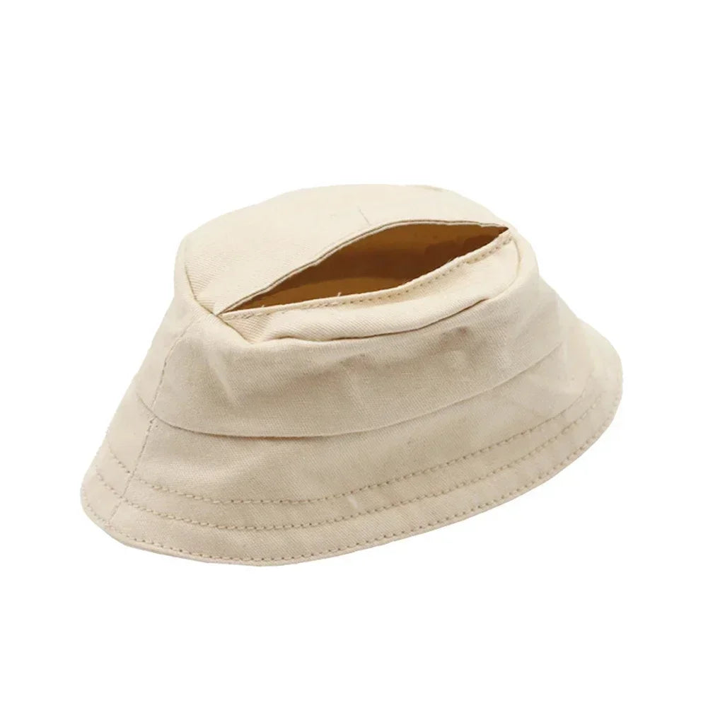 Solid Color Fisherman Hat for 17cm Labubu Doll – Cotton Doll Accessories (Hat Only, No Doll Included) | Cute Collectible Outfit Accessory