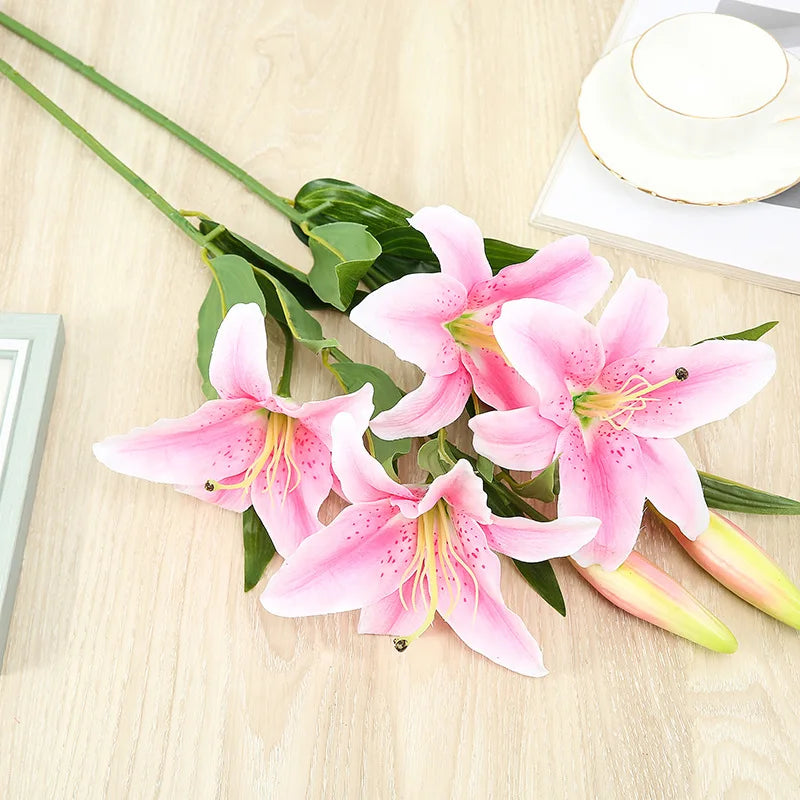 Artificial Silk Lily Bouquet – Creative Fake Flower Arrangement for Living Room, Sweetheart Decoration for Friends