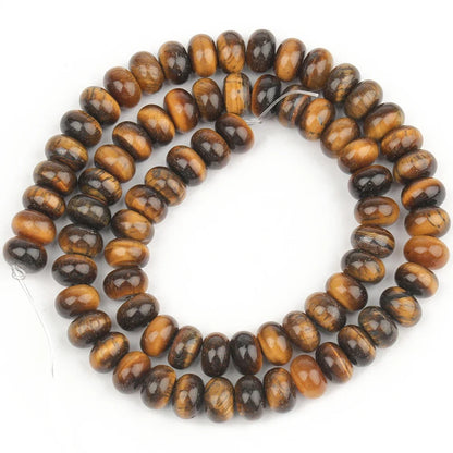 Natural Stone Rondelle Beads - 5x8mm Tourmaline, Citrine & Quartz Loose Beads for DIY Bracelets