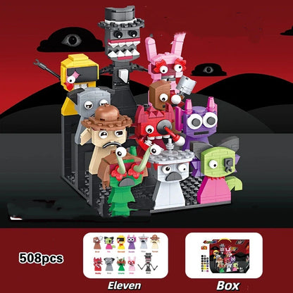 MOC Horror Anime Music Rhythm Box Game Building Blocks Set 2-in-1 Figures DIY Toy Gift