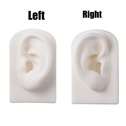 Soft Silicone Ear Nose Mouth Practice Model – Tattoo & Piercing Jewelry Display Stand with Acrylic Earring Holder Kit for Training & Showcase