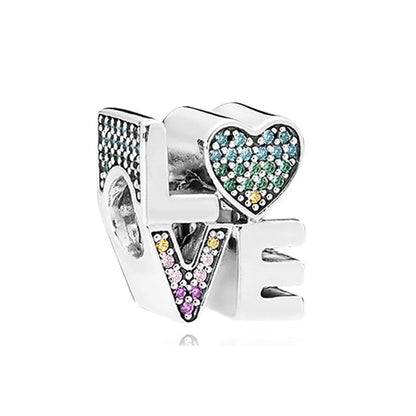 Europe 925 Silver Family Charm Pendant - Boy, Girl, Mom & Sisters Bead for Pandora Bracelet, Sparkling Dangle Jewelry