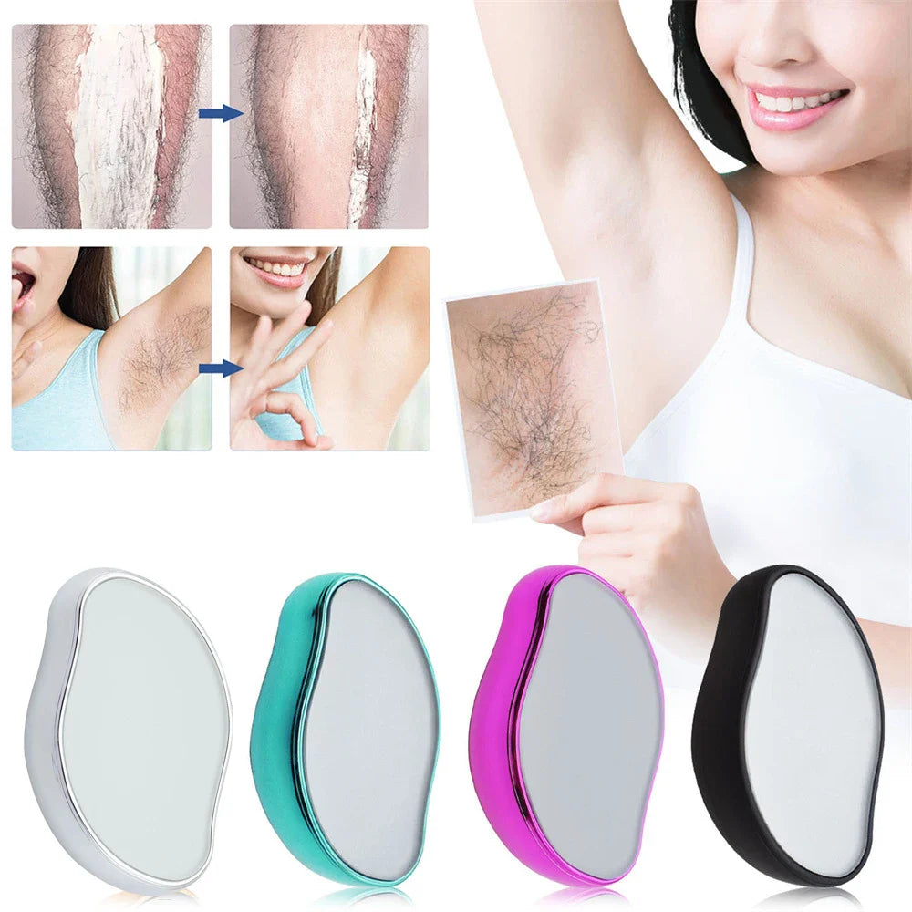 Crystal Hair Removal Eraser – Reusable Painless Glass Epilator for Easy Body Hair Removal & Depilation