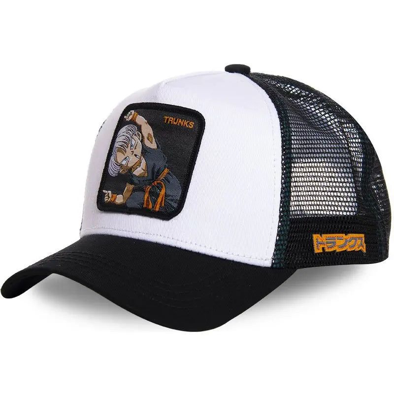 Dragon Ball Son Goku Embroidered Cap - Adjustable Hip Hop Trucker Mesh Sun Visor Hat for Men & Travel