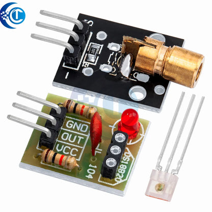 KY-008 650nm Laser Transmitter Module – Laser Sensor Receiver Kit, Non-Modulated Tube Module
