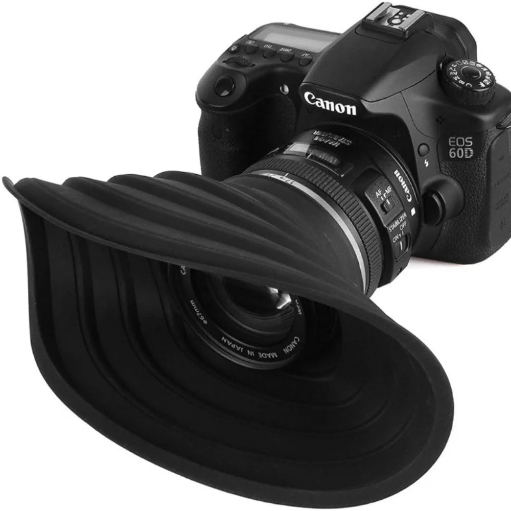 Silicone Foldable Reversible Lens Hood – Anti-Reflective Camera Shade for 53mm–72mm & 73mm–88mm Lenses