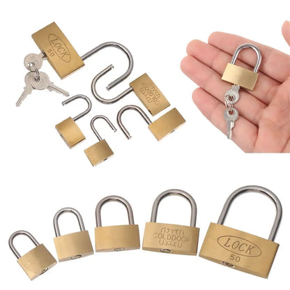 Copper Padlock Small Locks – Luggage, Case, and Locker Security with 3 Keys (20mm-50mm) for Home Improvement Hardware