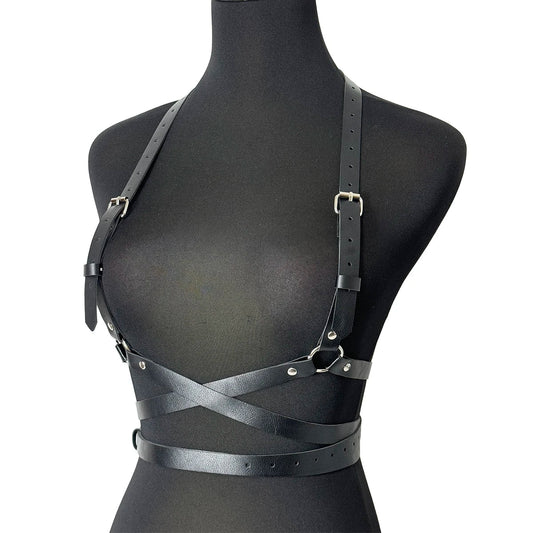 Women’s Punk Fashion Body Harness Belt, Gothic Street Style Waist Corset Suspenders Clothing Accessory