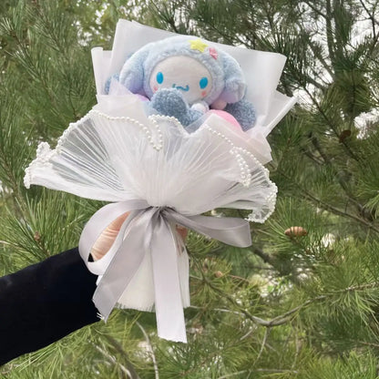 Sanrio Plush Bouquet — My Melody, Kuromi, Cinnamoroll & Hello Kitty Handmade Gift