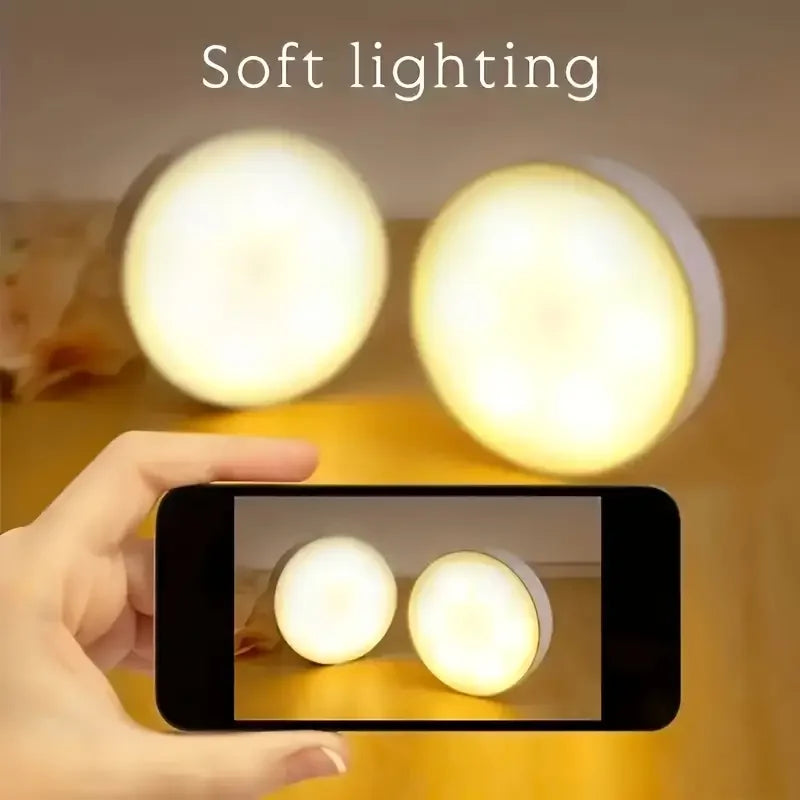 Motion Sensor LED Night Light USB Rechargeable – Wireless Cabinet, Wardrobe & Staircase Lamp (1–8PCS)