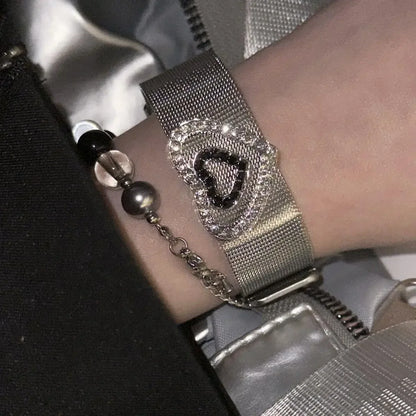 Punk Rock Hip Hop PU Leather Bracelet – Unisex Skull, Pentagram & Rivet Chain Bracelet, Trendy Party Jewelry Accessory