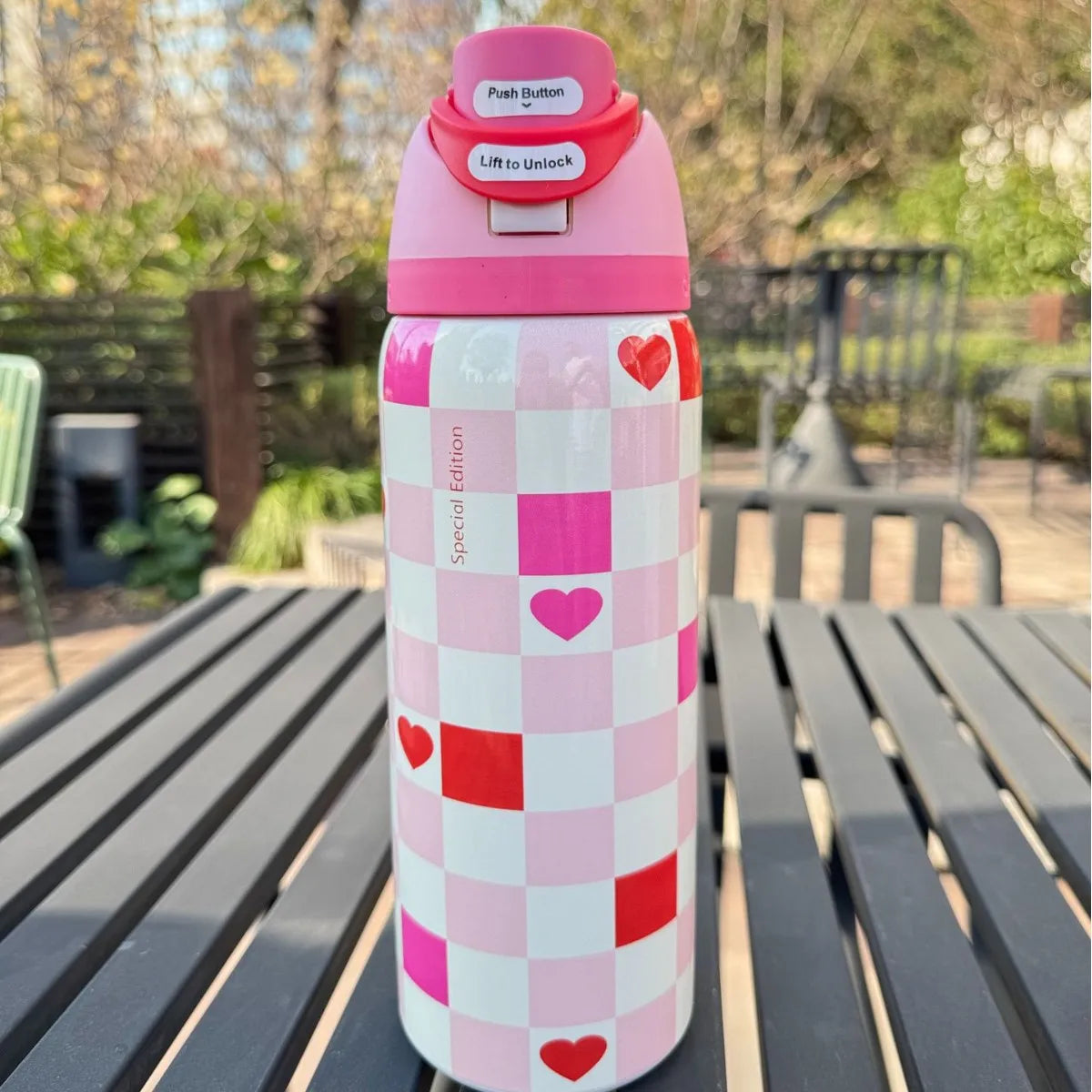 32oz & 24oz One-Touch Pop-Up Sports Water Bottle — Vacuum Insulated Tumbler with Straw & Spout, Leakproof for Outdoor and Gym Use