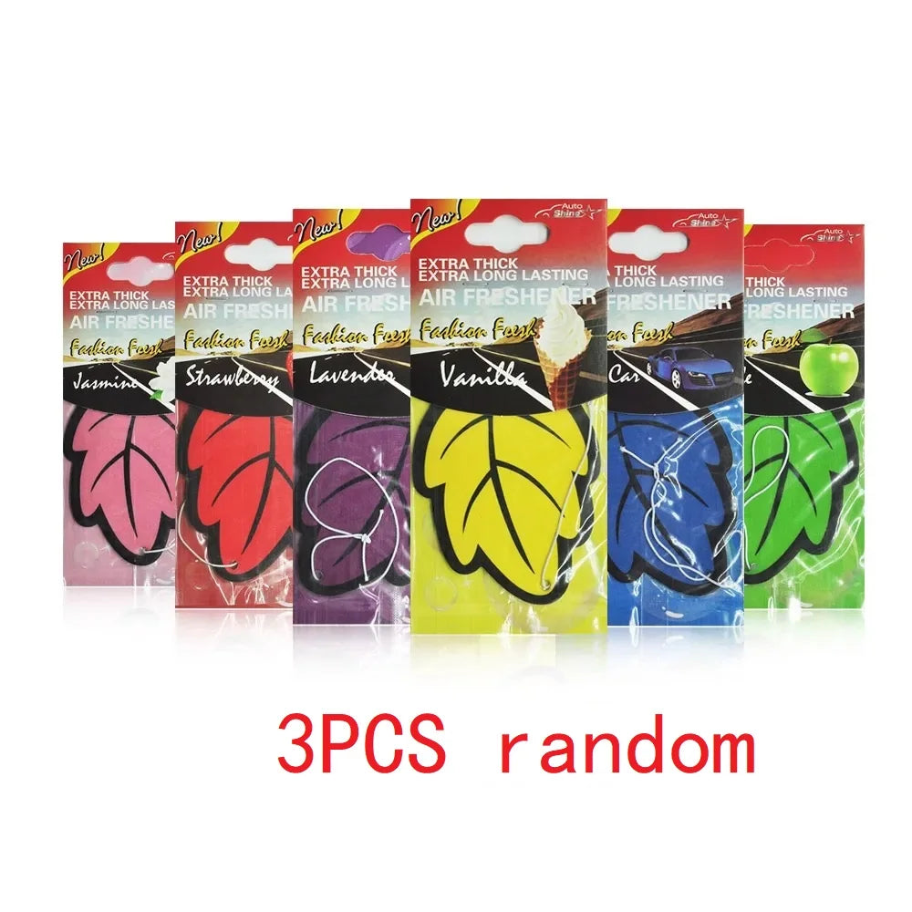 3-60PCS Car Air Fresheners — Natural Scented Tea Paper, Vanilla Fragrance, Leaf-Shaped Auto Interior Accessories