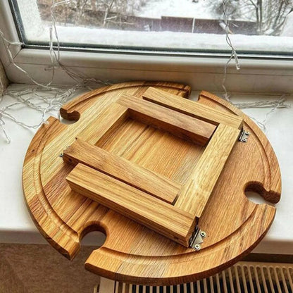 Wooden Folding Picnic Table – Portable Chair, Casual Snack Tray, Wine Rack, Kitchen Storage Container