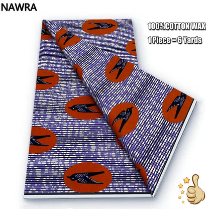 2026 African Real Wax Print Fabric - 100% Cotton Nigerian Ghana Style Pagne for Women