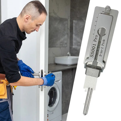 Stainless Steel Key Decoder Tool — Precision Hook & O-Ring Pickup Repair Kit