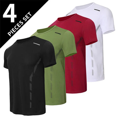 Men’s Summer Quick-Dry Sports T-Shirt – Printed Short Sleeve Loose Fit Athletic Running & Fitness Top for Teens and Adults