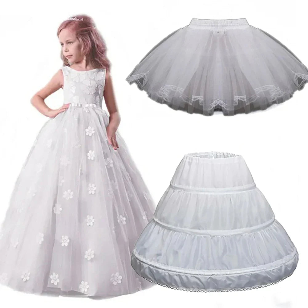 Flower Girls Petticoat Underskirt - Lolita Tutu Skirt for Cosplay, Ballet & Party Dresses