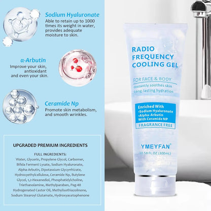 Conductive Microcurrent Facial Gel — Hydrating Primer with Hyaluronic Acid & Ceramide NP, Fragrance-Free RF Gel
