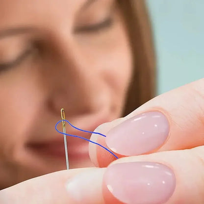 Blind Needle Side Hole Sewing Needles Set (12/24/36Pcs) Stainless Steel Easy Threading Needles for Elderly Hand Sewing & DIY Jewelry Crafts
